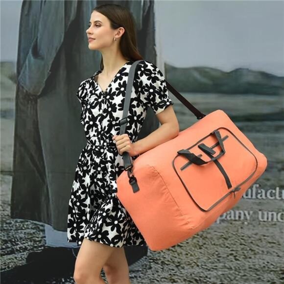 65L Travel Duffle Bag for Men Women - Foldable Duffel Bag with Shoes Compartment - Picture 2 of 7